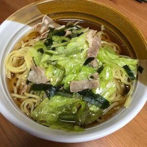 袋麺アレンジ♪キャベツとニラ醤油ラーメン♡